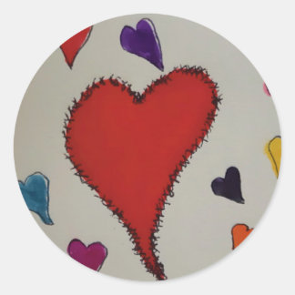 Hearts Classic Round Sticker
