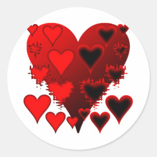Hearts Classic Round Sticker