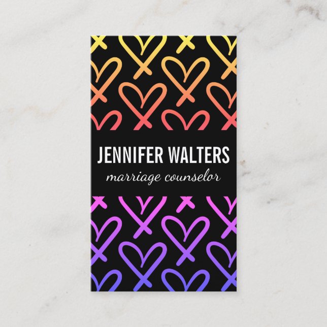 Hearts | Colourful Business Card (Front)