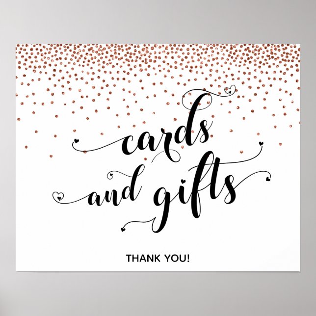 Hearts & Copper, Cards and Gifts Reception Sign (Front)