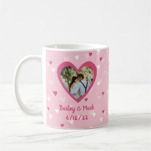 Hearts Couple Custom Photo Valentine Wedding Coffe Coffee Mug
