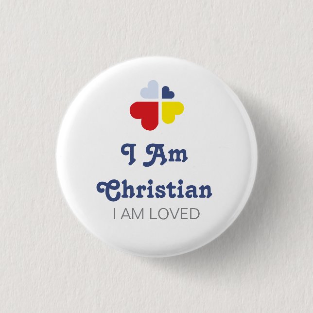 Hearts Cross 3 Cm Round Badge (Front)
