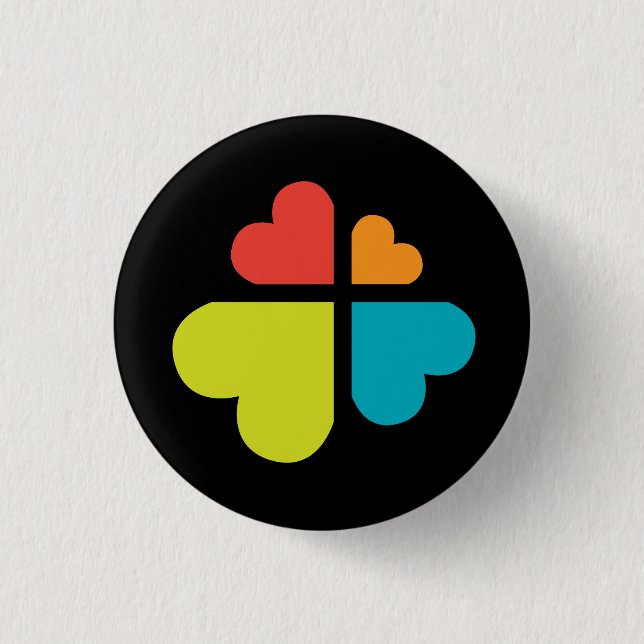 Hearts Cross 3 Cm Round Badge (Front)