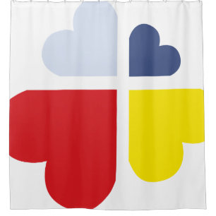 hearts cross shower curtain