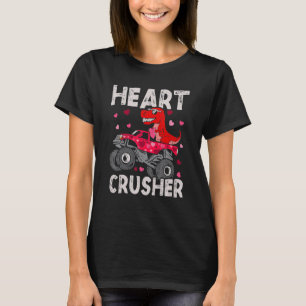 Hearts Crusher Dinosaur Rex Monster Truck Valentin T-Shirt