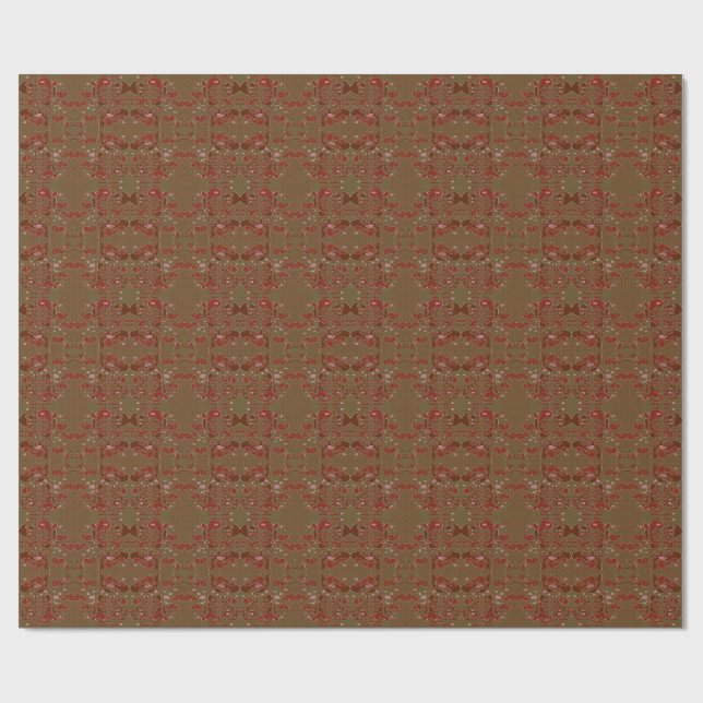 Hearts Cupflowers Wrapping Paper (Flat)