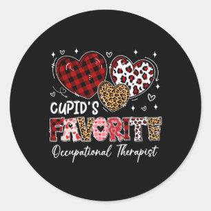 Hearts Cupid's Favourite Occupational Therapist Va Classic Round Sticker