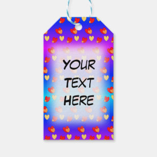 Hearts Cust. BG Colour & Text Gift Tags