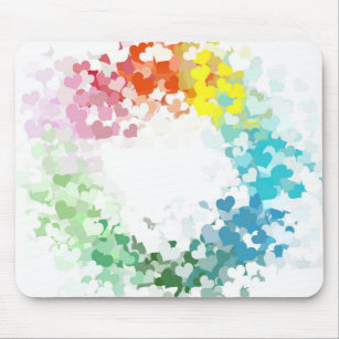 Hearts Custom Colourful Abstract Art Trendy Modern Mouse Pad