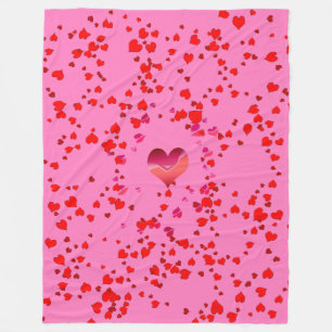 "Hearts" Custom Fleece Blanket, 60"x80" Blanket