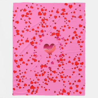 "Hearts" Custom Fleece Blanket, 60"x80" Blanket