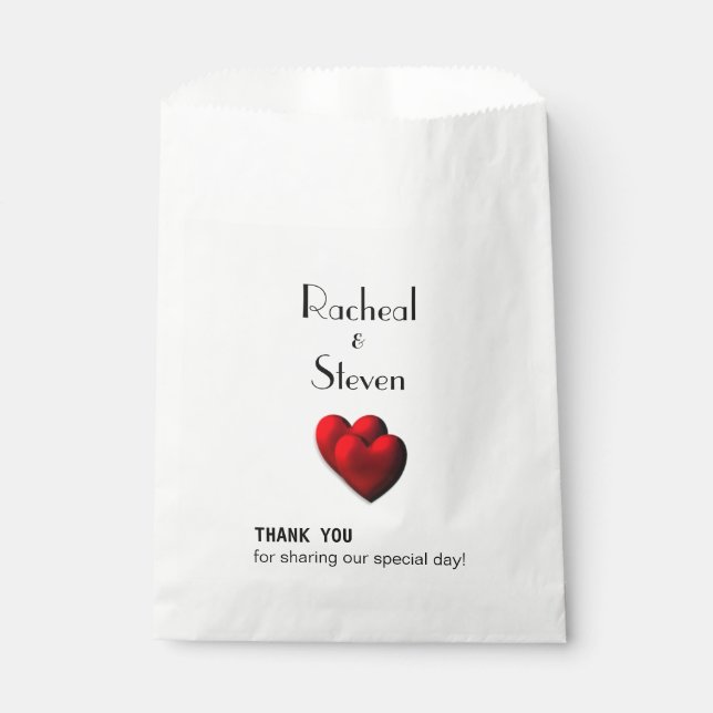 Hearts Custom Thank You Favour Bag (Front)