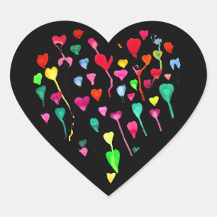 Hearts cute colourful whimsical heart art sticker
