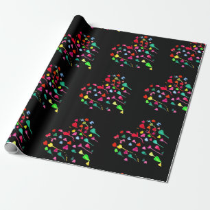 Hearts cute colourful whimsical heart art wrapping paper