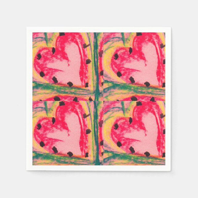 Hearts d’ amour napkin (Front)