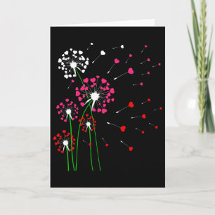 Hearts Dandelions Flowers Lover Valentine's Day Ga Card