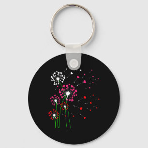 Hearts Dandelions Flowers Lover Valentine's Day Ga Key Ring