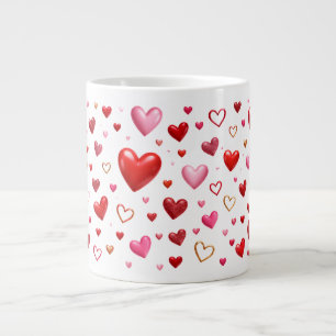 Heart's Delight - Romantic Heart Design Large Coffee Mug