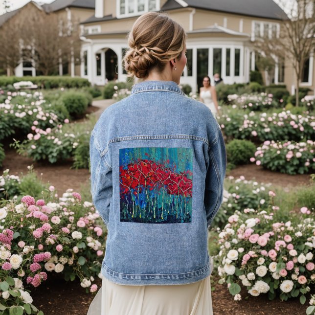 Hearts Denim Jeans Jacket (Wedding Back)