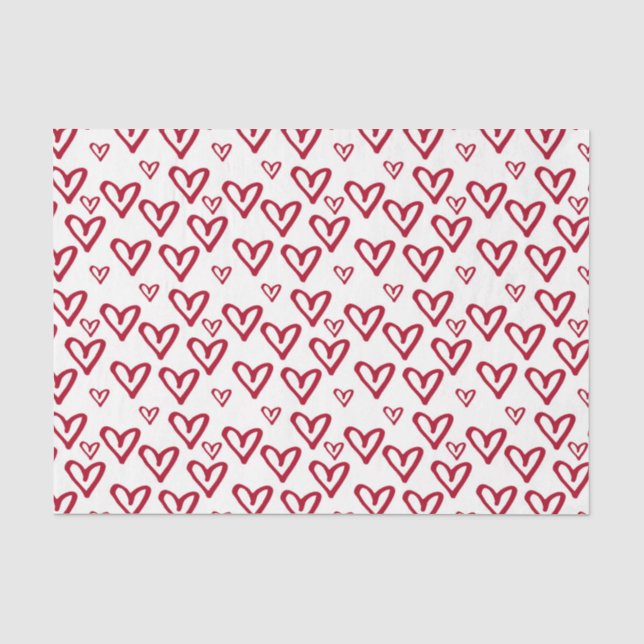 Hearts (Design 40 Red Series) Tissue Paper (Front)