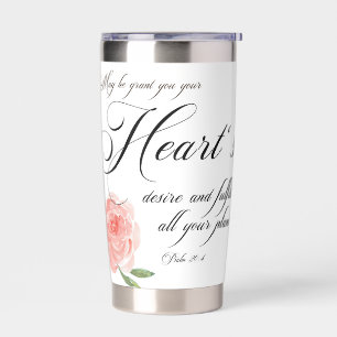 Heart's desire pink rose insulated tumbler