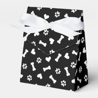 Hearts Dog Paws And Bones Black Favour Box