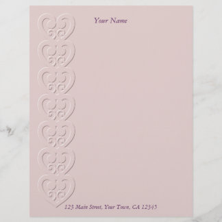 Hearts Embossed Letterhead