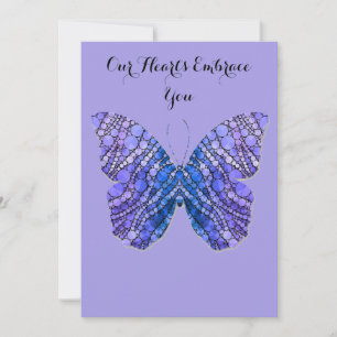 Hearts Embrace You Flat Butterfly Sympathy Card