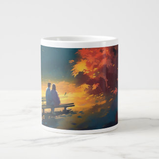 Hearts Entwined: Couple's Bliss Mugs" Large Coffee Mug
