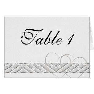 Hearts Entwined with Floral Border in White Silver