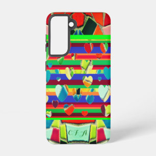 Hearts Fashionable Fun Mosaic Art Samsung Galaxy Case