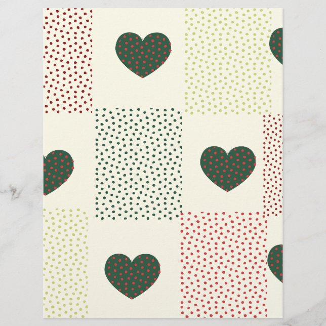 Hearts & Fine Dots Scrapbook Paper (Front)