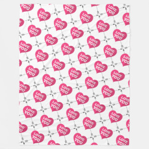 Hearts Fleece Blanket