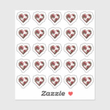 Hearts Floral Wedding Flower Envelope Stickers 