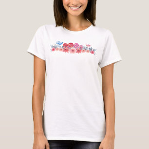 Hearts, Flowers, and Little Birds So Cute T-Shirt