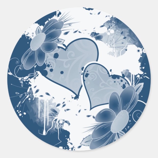 Hearts & Flowers Envelope Seal Stickers (Front)