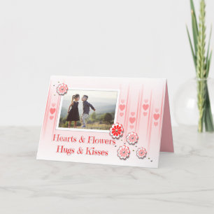 Hearts/Flowers Hugs/Kisses Photo Valentine's Card