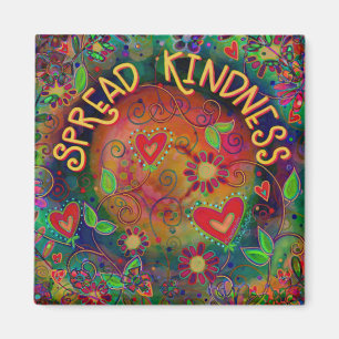 Hearts Flowers Spread Kindness Inspirivity Magnet