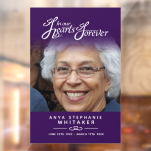 Hearts forever funeral tribute memorial purple