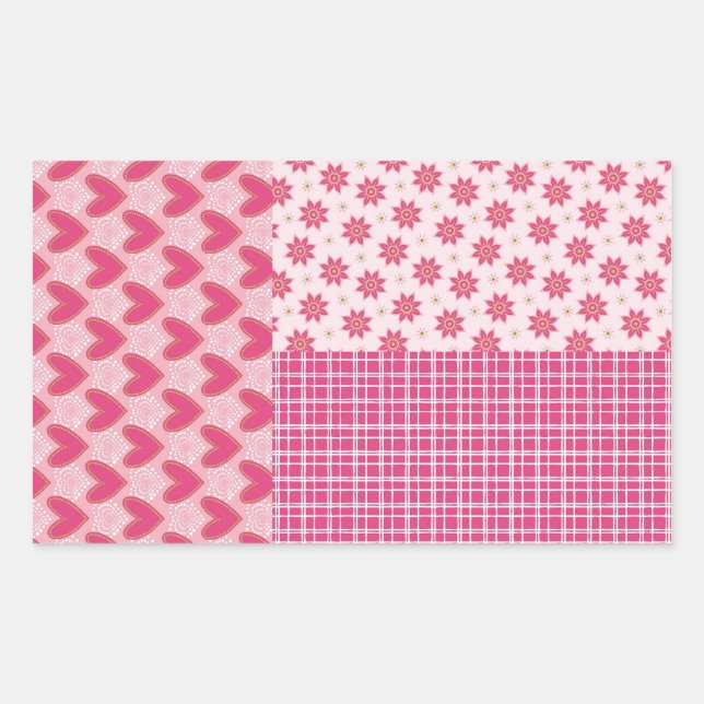 Hearts Forever Rectangular Sticker (Front)