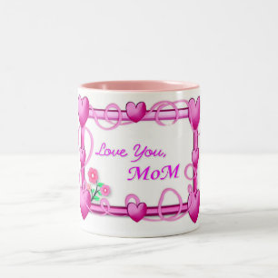 Hearts Frame - Mother's Day Two-Tone Coffee Mug