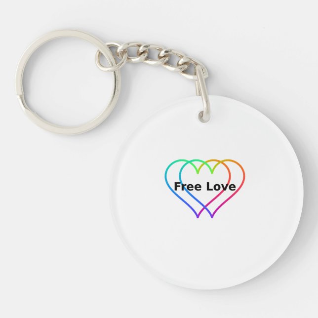 Hearts Free Love Gifts Key Ring (Front)