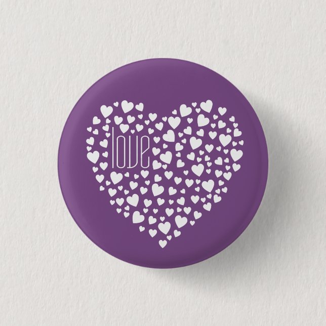 Hearts Full of Hearts Love White 3 Cm Round Badge (Front)