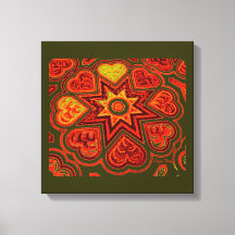 'Hearts Full of Love' Panel (Rustics)(Orange)
