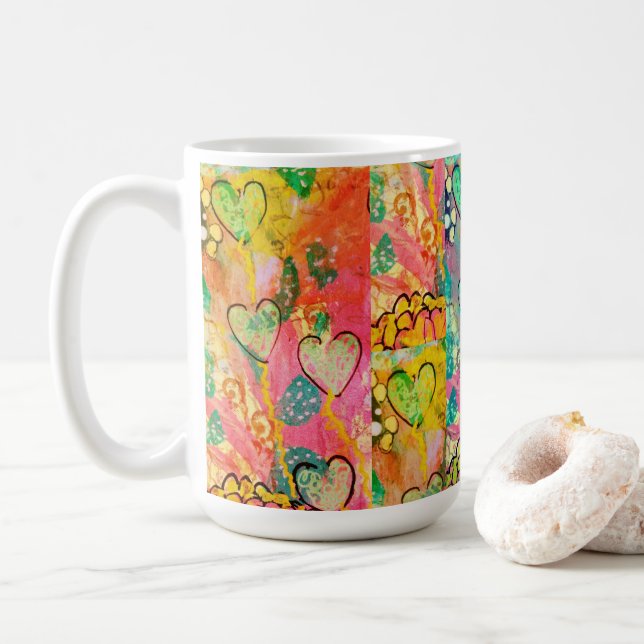 Hearts Galore  Coffee Mug (With Donut)