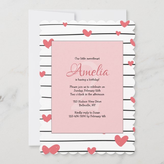 Hearts Galore Invitation (Front)