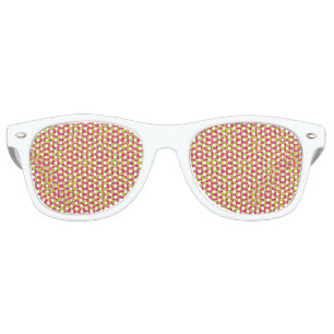 Hearts Galore Pink and Green Retro Sunglasses