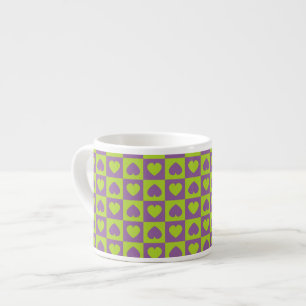 Hearts Galore Purple and Lime Espresso Cup