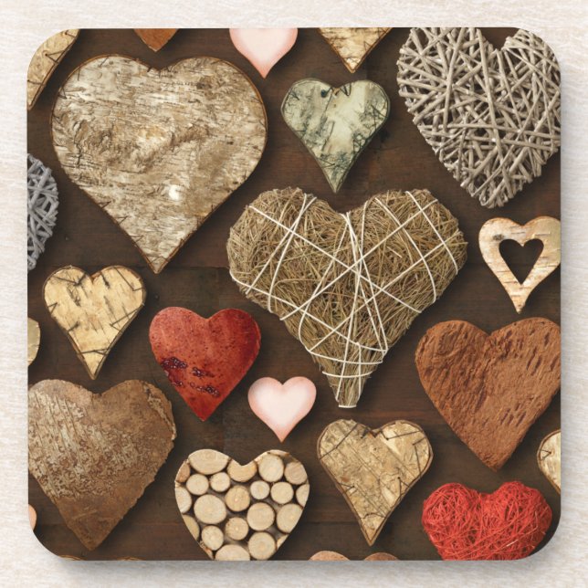 hearts galore (wood) coaster (Front)