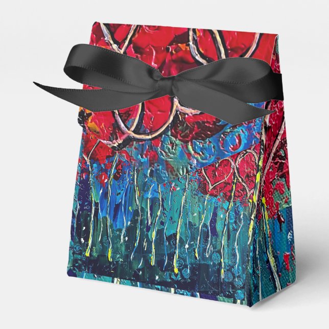 Hearts Gift Bag Favour Box (Front Side)